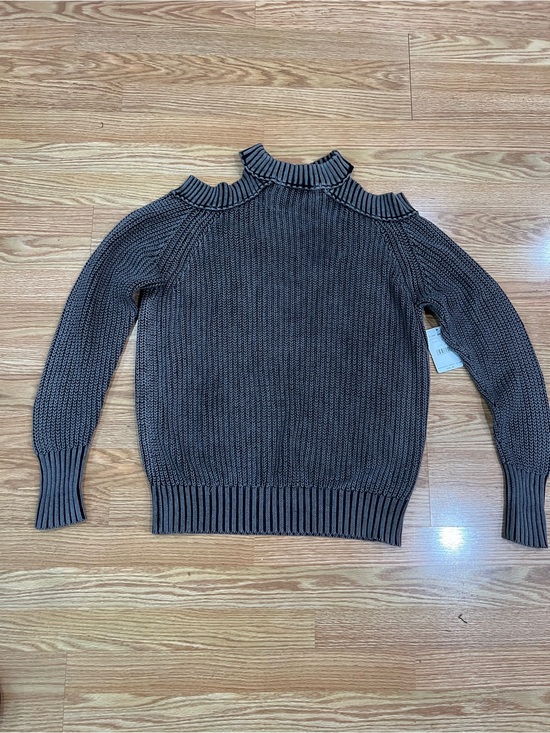 Free People Sweaters - Free People Cold-Shoulder Chunky Knit Sweater - Brown